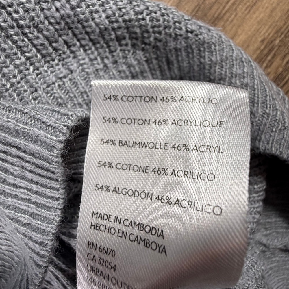 Free People FP beach Malibu Slouchy Oversized Gray Sweater Ribbed Size M Boho - Picture 7 of 16